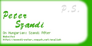 peter szandi business card